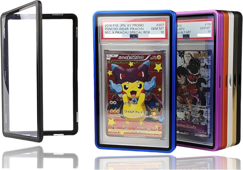 RedCap Magnetic Aluminum Graded PSA Slab Guard UV Resistant Glass 35PT Premium Protector Display Case For Standard PSA CGC Graded Sport Trading Cards - Black Out - Image 1